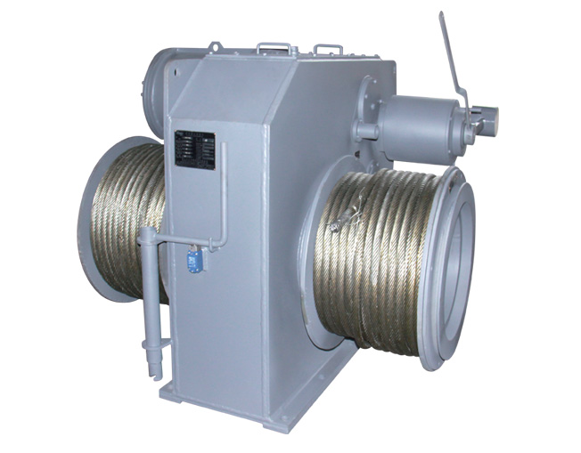 Global Davit GmbH Type W10R.06 lifeboat/rescue boat winch with electric motor; maximum approved working load of 68.68 kN (7003 kg).